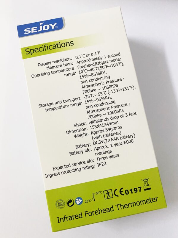 Sejoy Infrared Forehead Thermometer DET-306